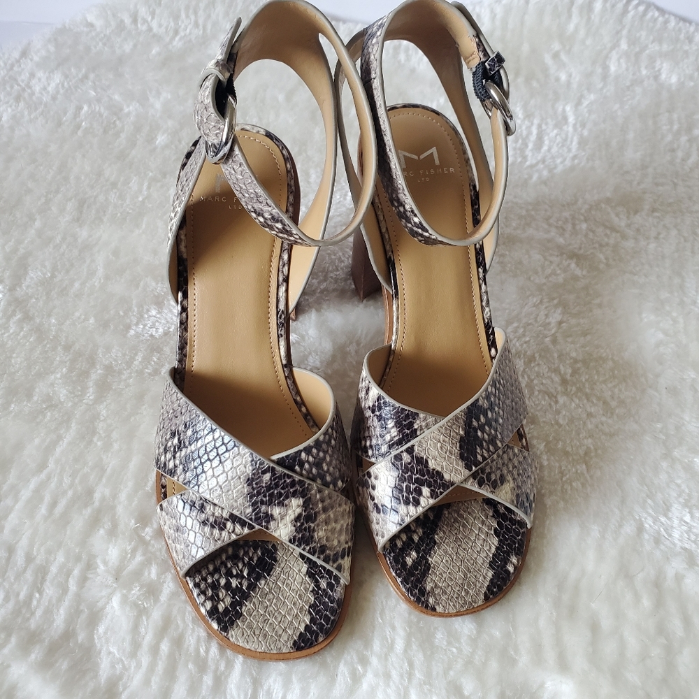 Marc Fisher Orla snakeskin heeled sandal